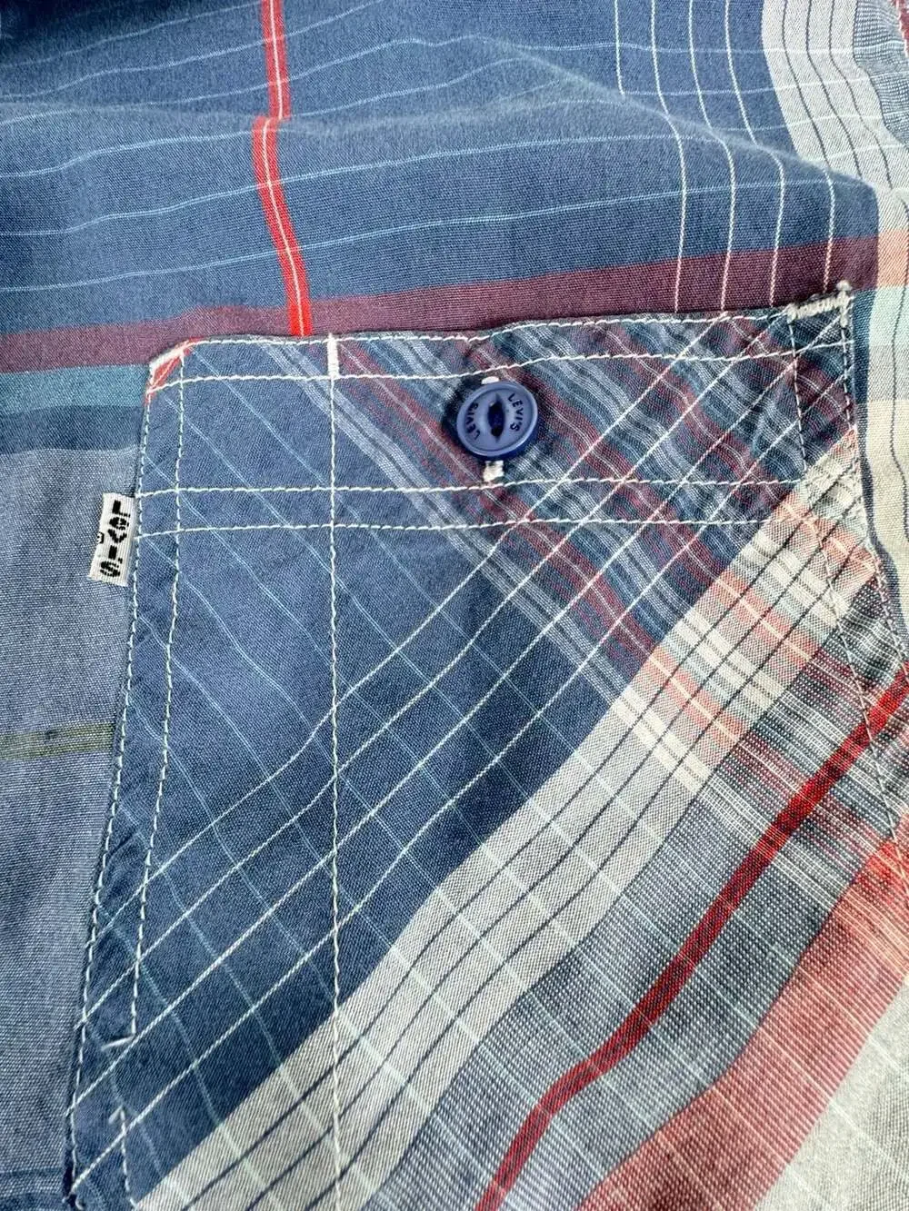 Levi's Men's Short Sleeve Plaid Button-Down Shirt, Size Small